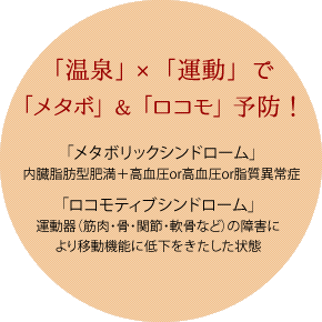 「温泉」×「運動」で「メタボ」＆「ロコモ」予防！